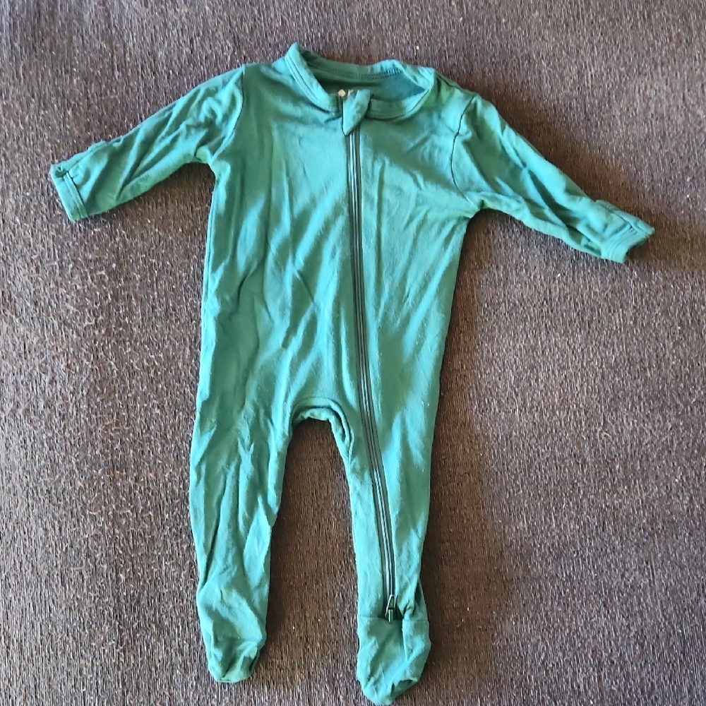 Kyte Baby Green Zip Footies Newborn
